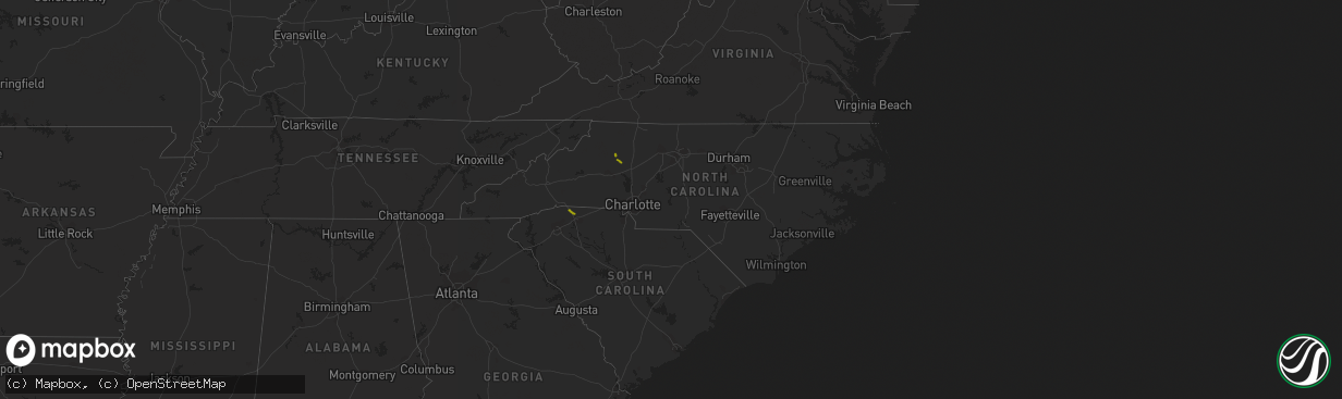 Hail map in North Carolina on May 23, 2013