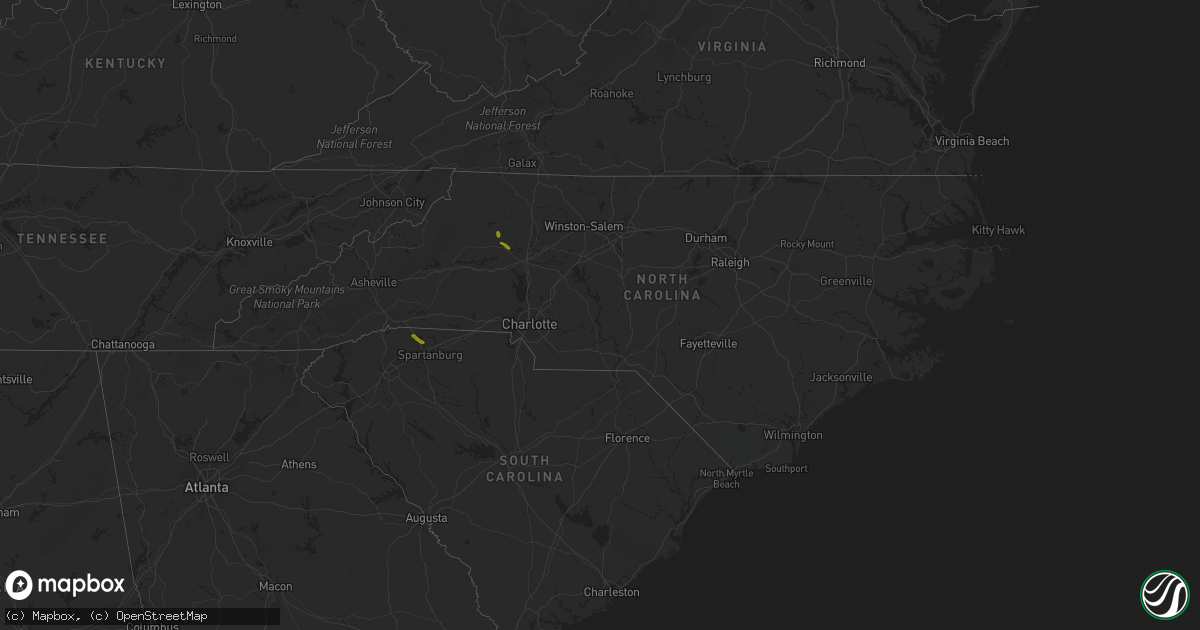 Hail map in North Carolina on May 23, 2013