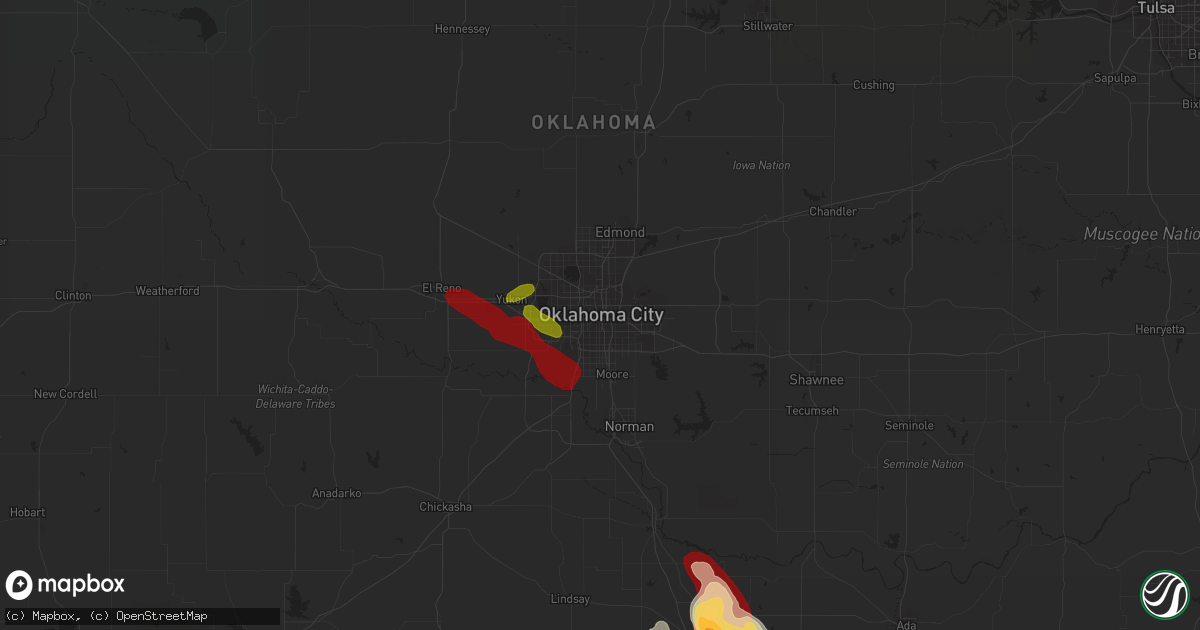 Hail map in Oklahoma City, OK on May 23, 2013