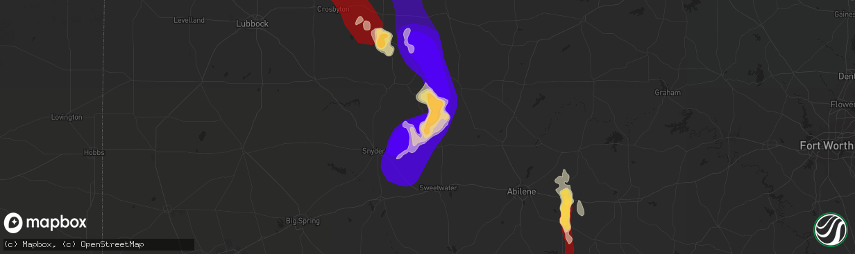 Hail map in Rotan, TX on May 23, 2013