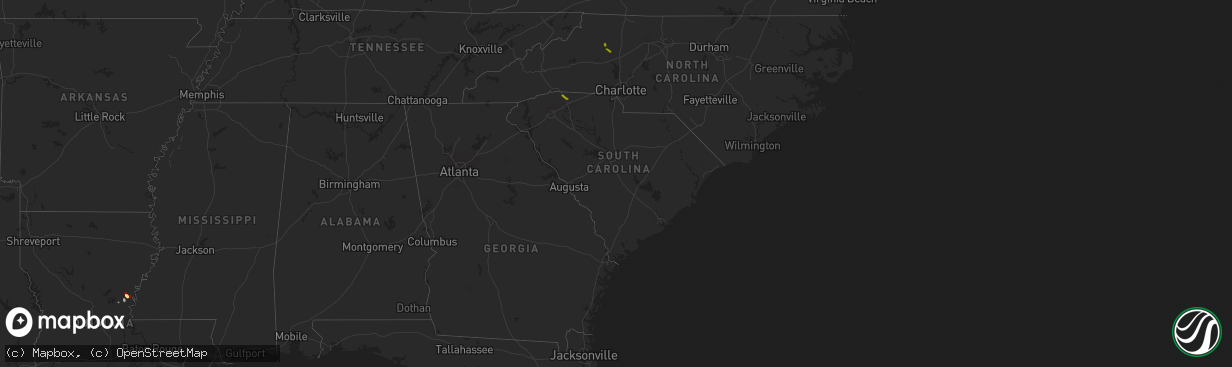 Hail map in South Carolina on May 23, 2013