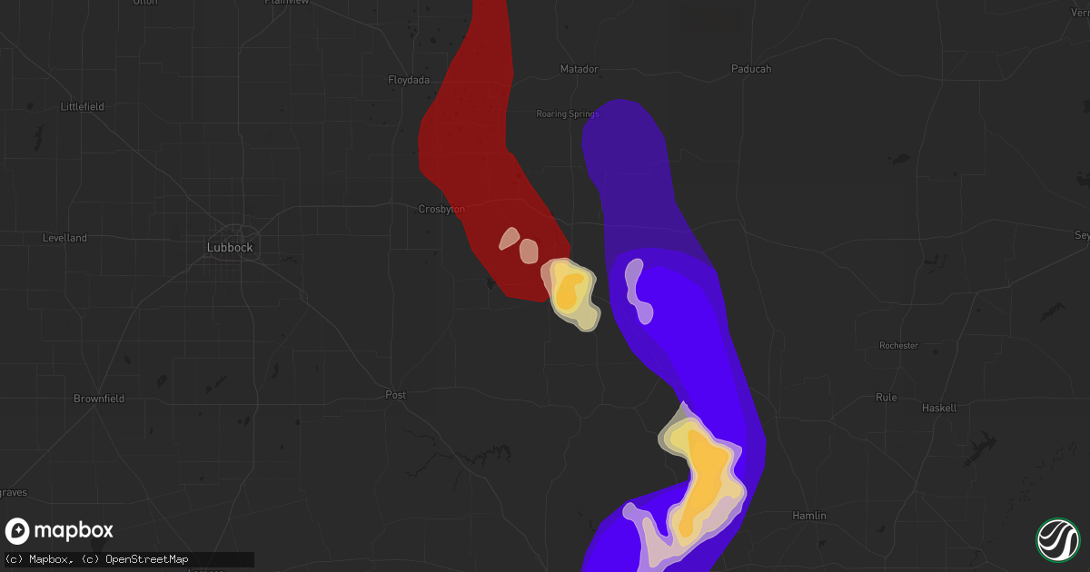 Hail map in Spur, TX on May 23, 2013