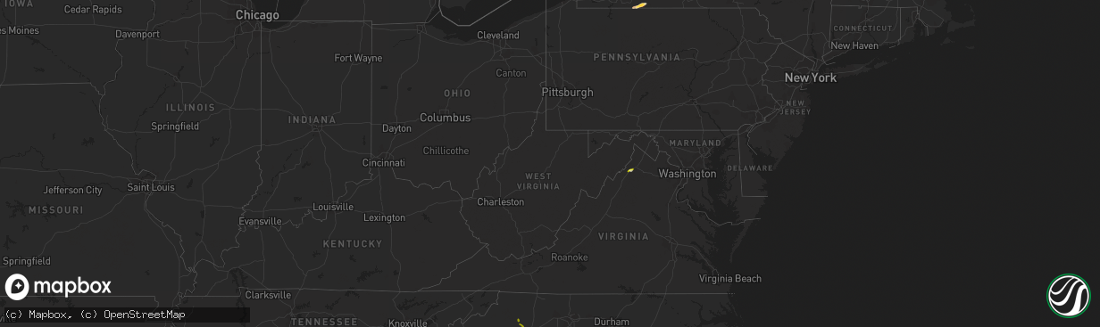 Hail map in West Virginia on May 23, 2013