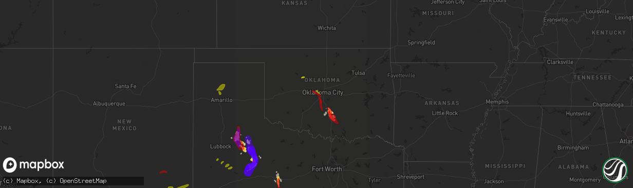 Hail map on May 23, 2013