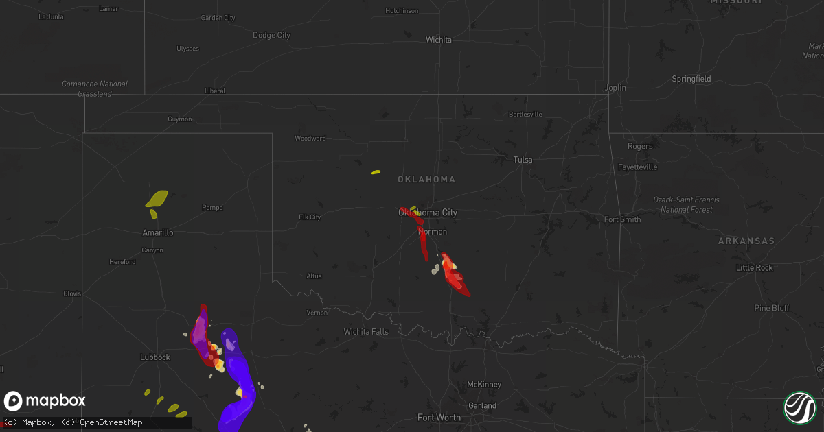 Hail map on May 23, 2013