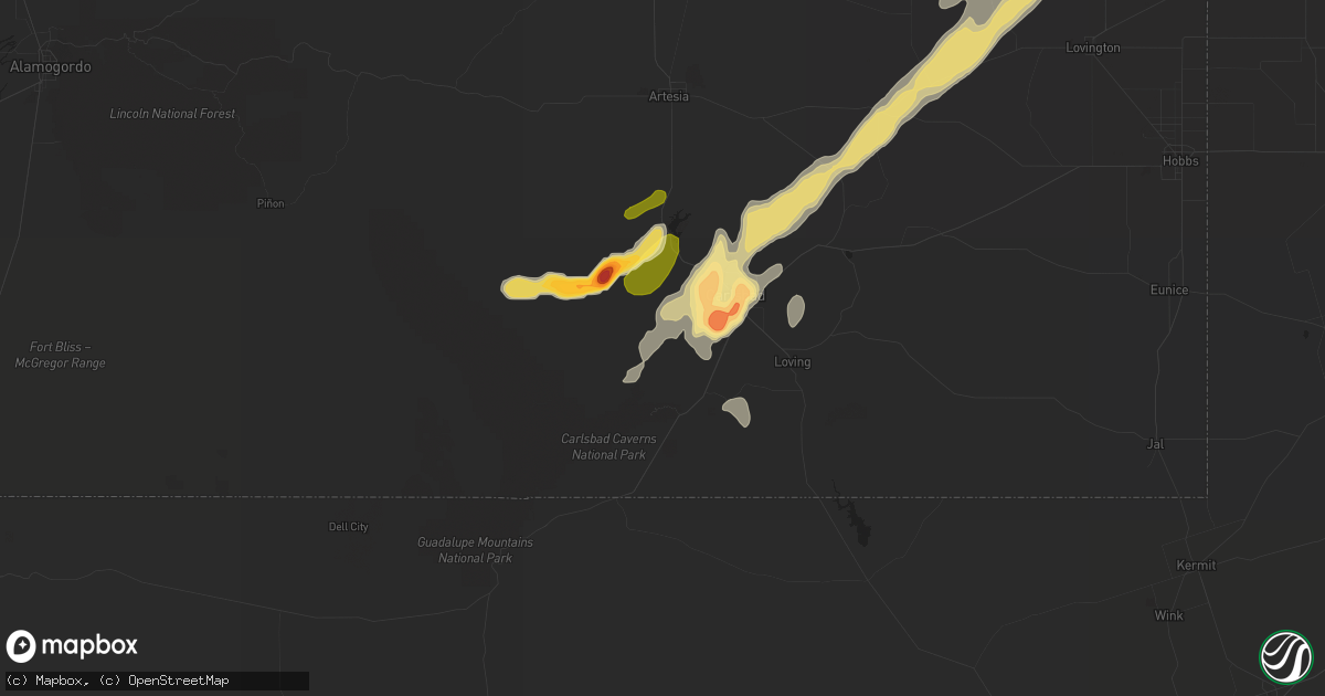 Hail map in Carlsbad, NM on May 23, 2014