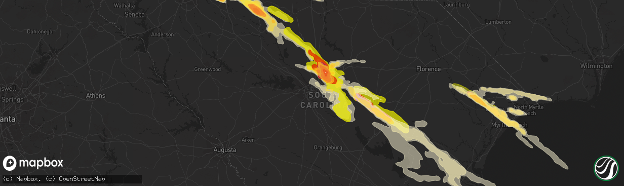 Hail map in Columbia, SC on May 23, 2014