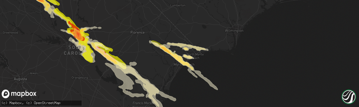 Hail map in Conway, SC on May 23, 2014