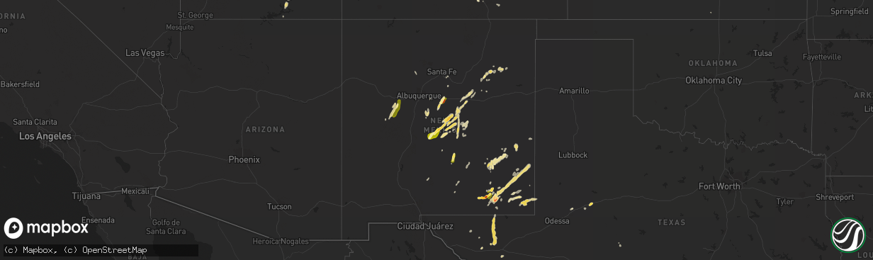 Hail map in New Mexico on May 23, 2014