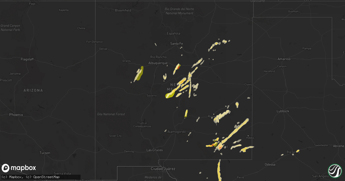 Hail map in New Mexico on May 23, 2014