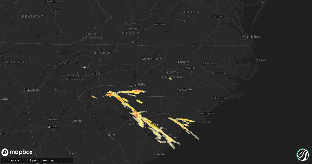 Hail map in North Carolina on May 23, 2014
