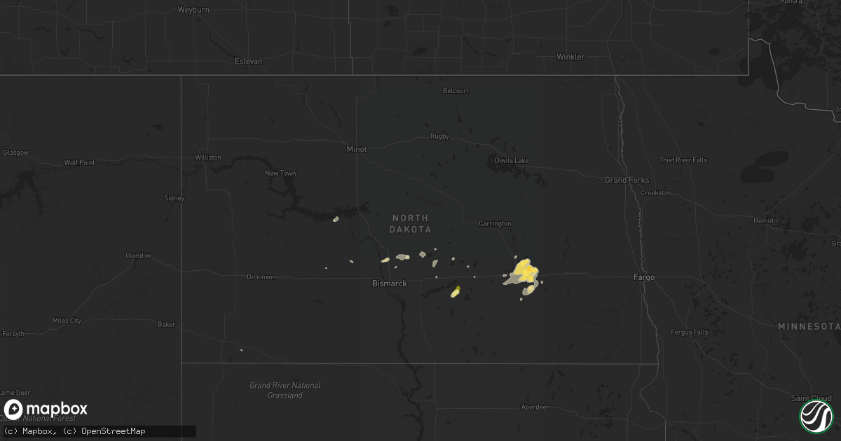 Hail map in North Dakota on May 23, 2014