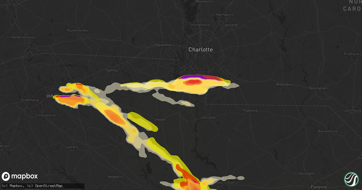 Hail map in Rock Hill, SC on May 23, 2014