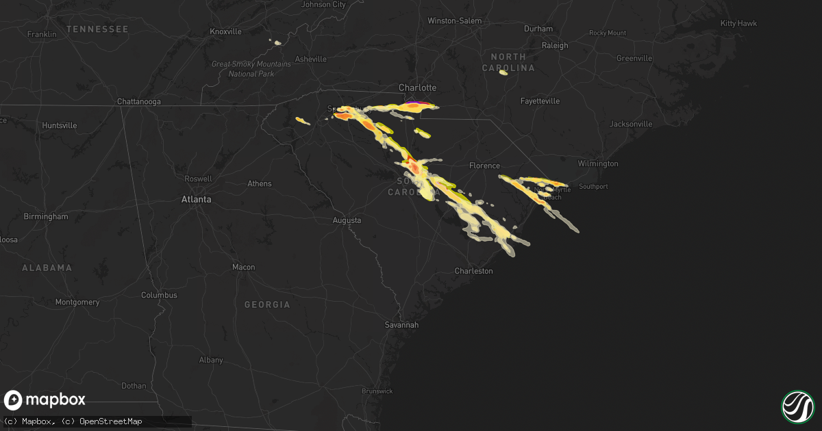 Hail map in South Carolina on May 23, 2014