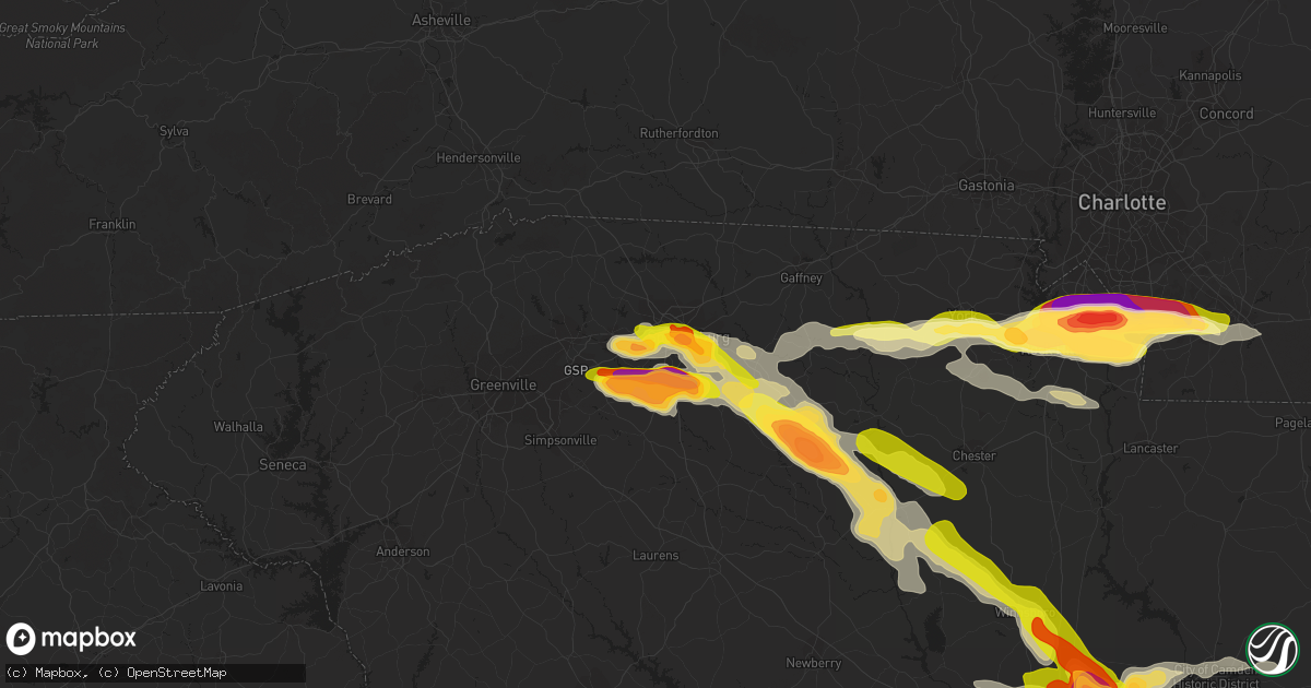 Hail map in Spartanburg, SC on May 23, 2014