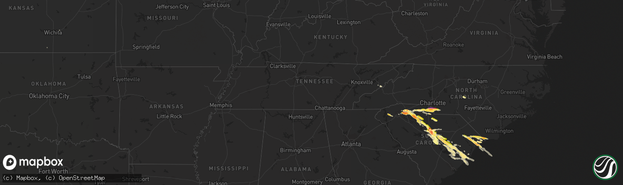 Hail map in Tennessee on May 23, 2014