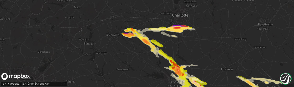 Hail map in Union, SC on May 23, 2014