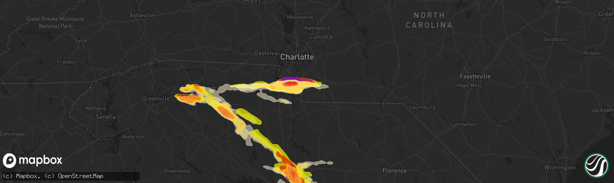 Hail map in Waxhaw, NC on May 23, 2014