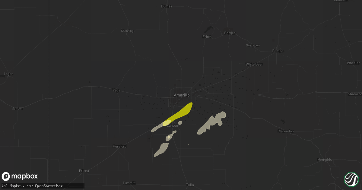 Hail map in Amarillo, TX on May 23, 2015