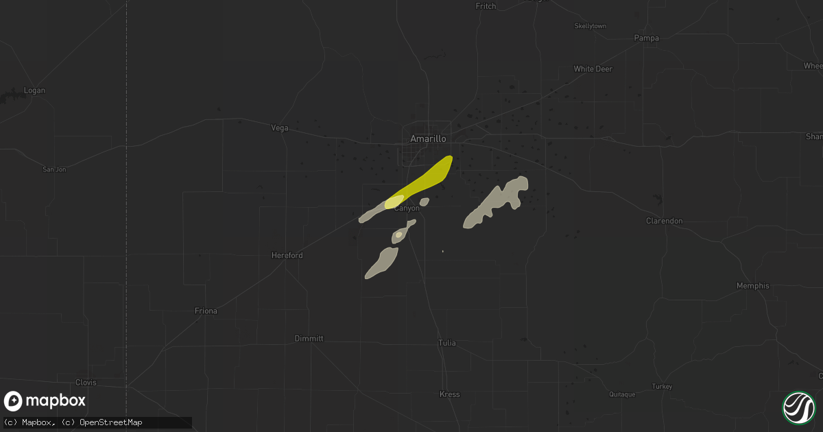 Hail map in Canyon, TX on May 23, 2015