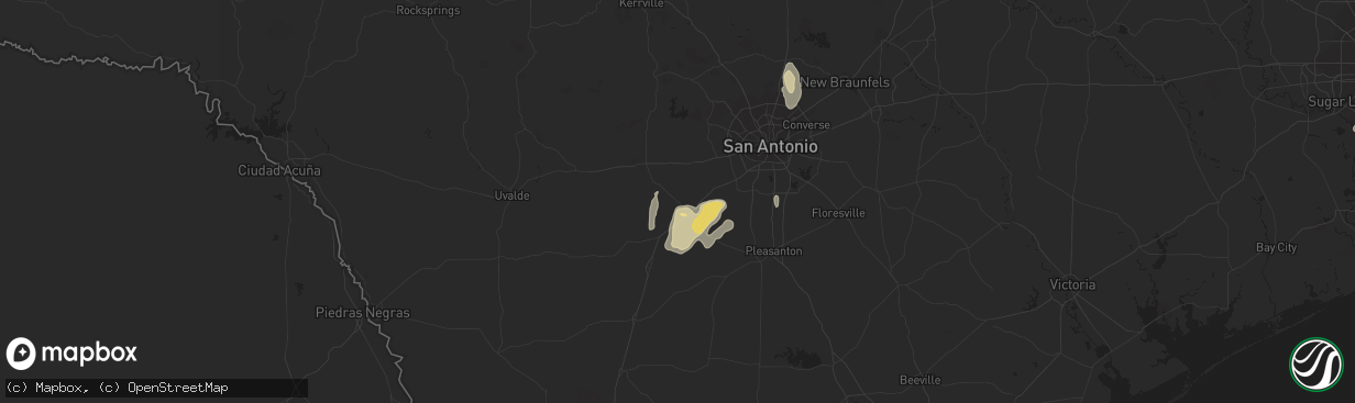 Hail map in Devine, TX on May 23, 2015