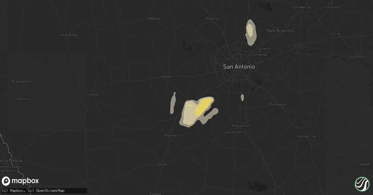 Hail map in Devine, TX on May 23, 2015