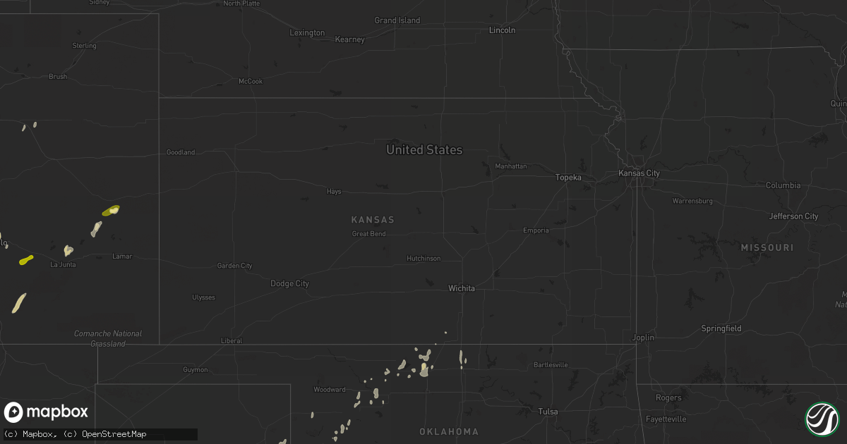 Hail map in Kansas on May 23, 2015