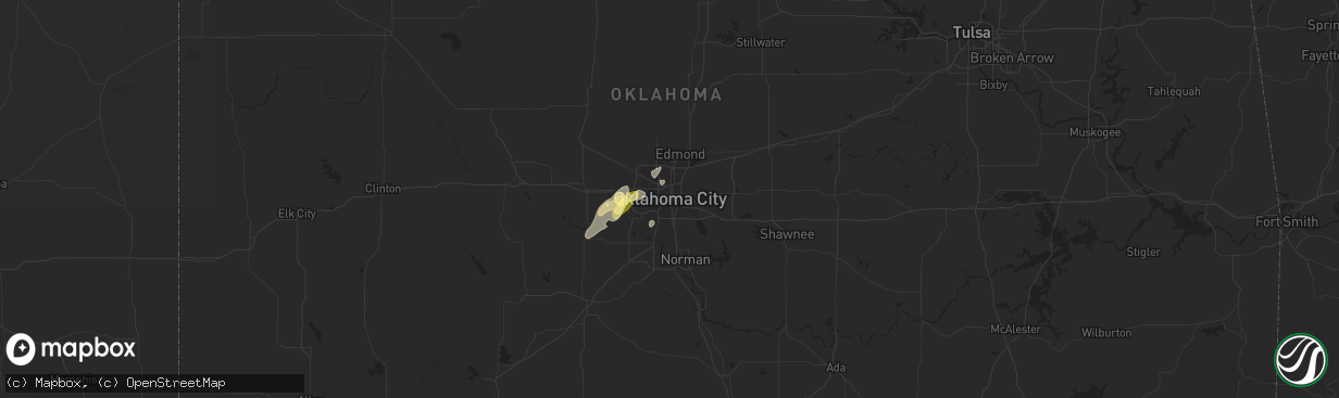 Hail map in Oklahoma City, OK on May 23, 2015