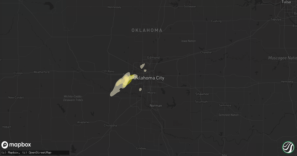 Hail map in Oklahoma City, OK on May 23, 2015
