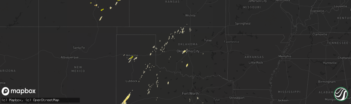 Hail map in Oklahoma on May 23, 2015