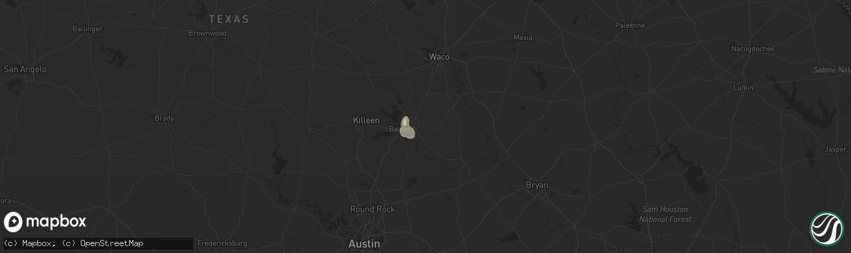 Hail map in Temple, TX on May 23, 2015