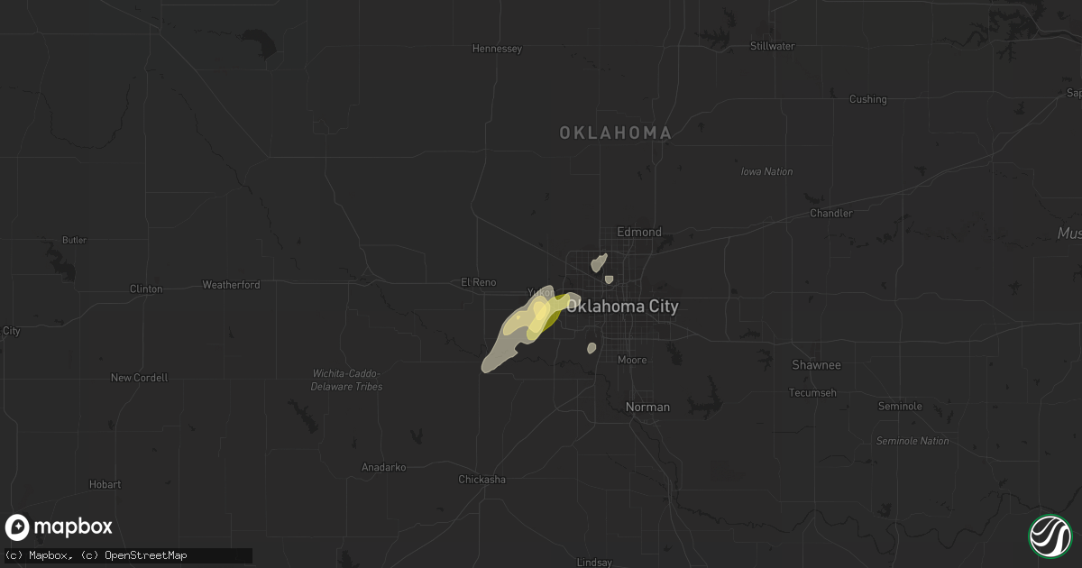 Hail map in Yukon, OK on May 23, 2015