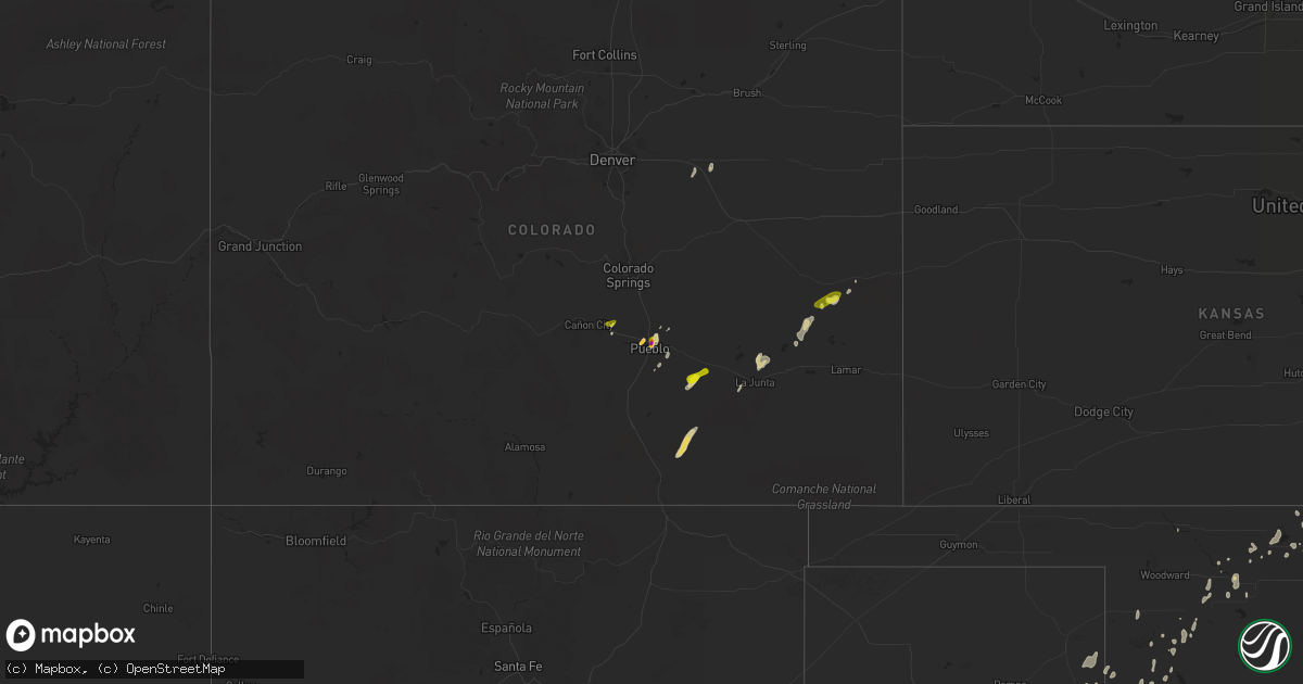 Hail map on May 23, 2015