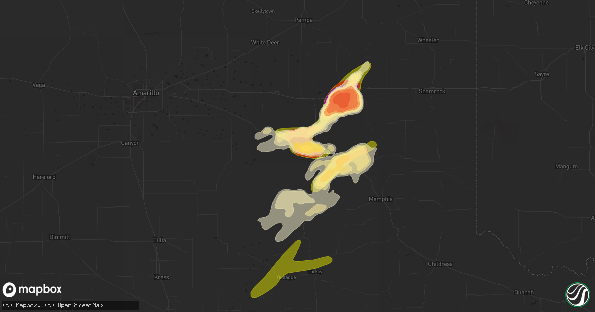 Hail map in Clarendon, TX on May 23, 2016