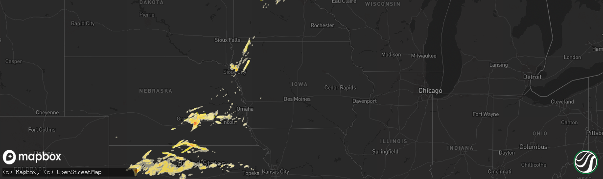 Hail map in Iowa on May 23, 2016