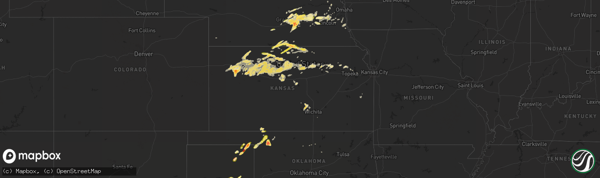 Hail map in Kansas on May 23, 2016