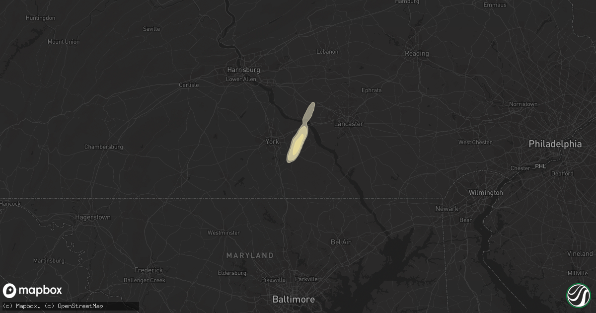 Hail map in Red Lion, PA on May 23, 2016