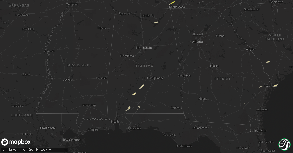 Hail map in Alabama on May 23, 2017