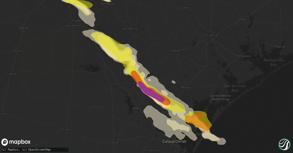 Hail map in Beeville, TX on May 23, 2017