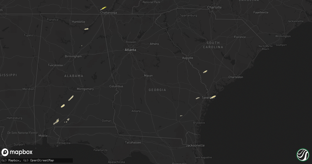 Hail map in Georgia on May 23, 2017