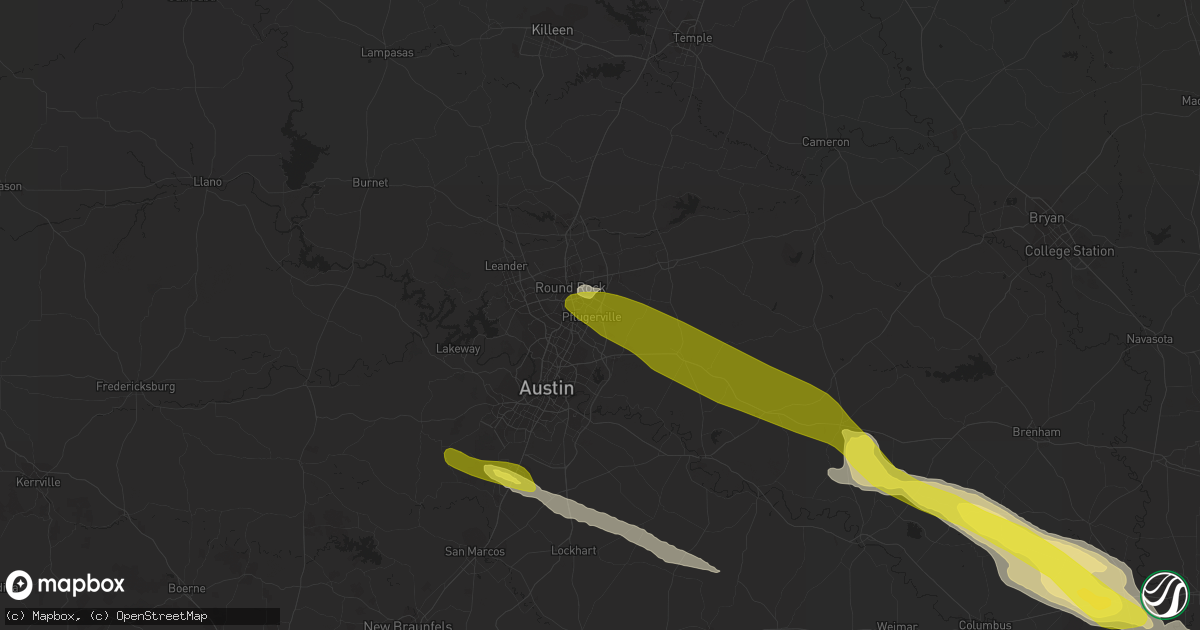 Hail map in Pflugerville, TX on May 23, 2017