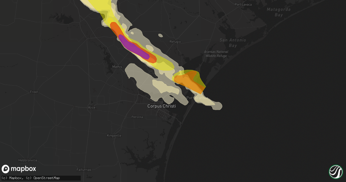 Hail map in Portland, TX on May 23, 2017