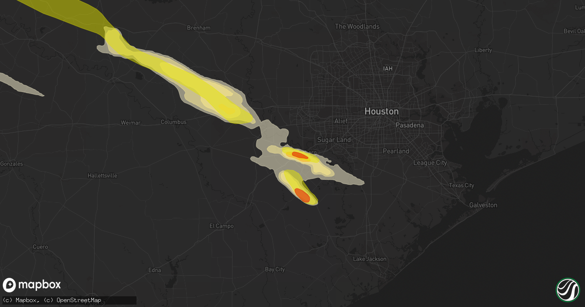 Hail map in Rosenberg, TX on May 23, 2017