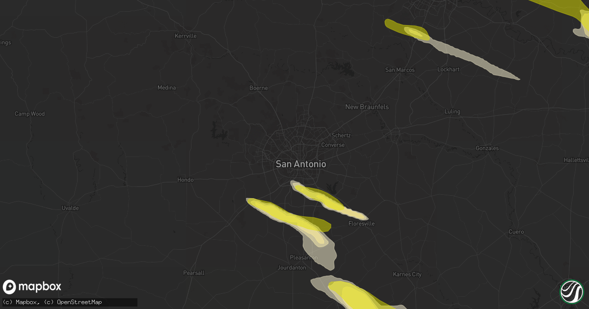Hail map in San Antonio, TX on May 23, 2017