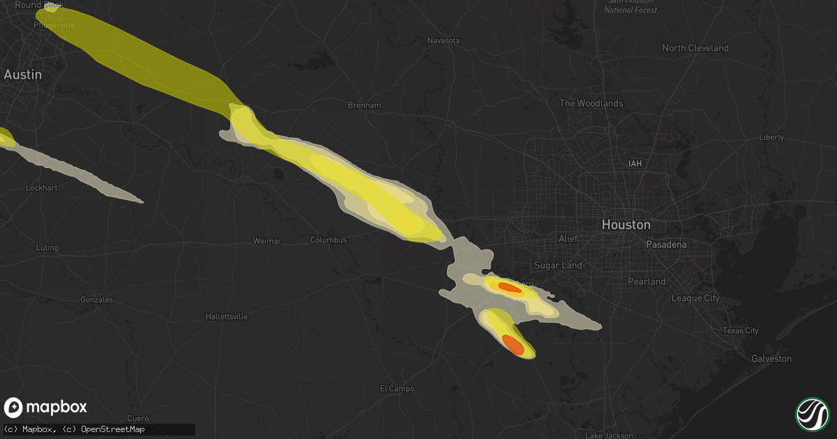 Hail map in Sealy, TX on May 23, 2017
