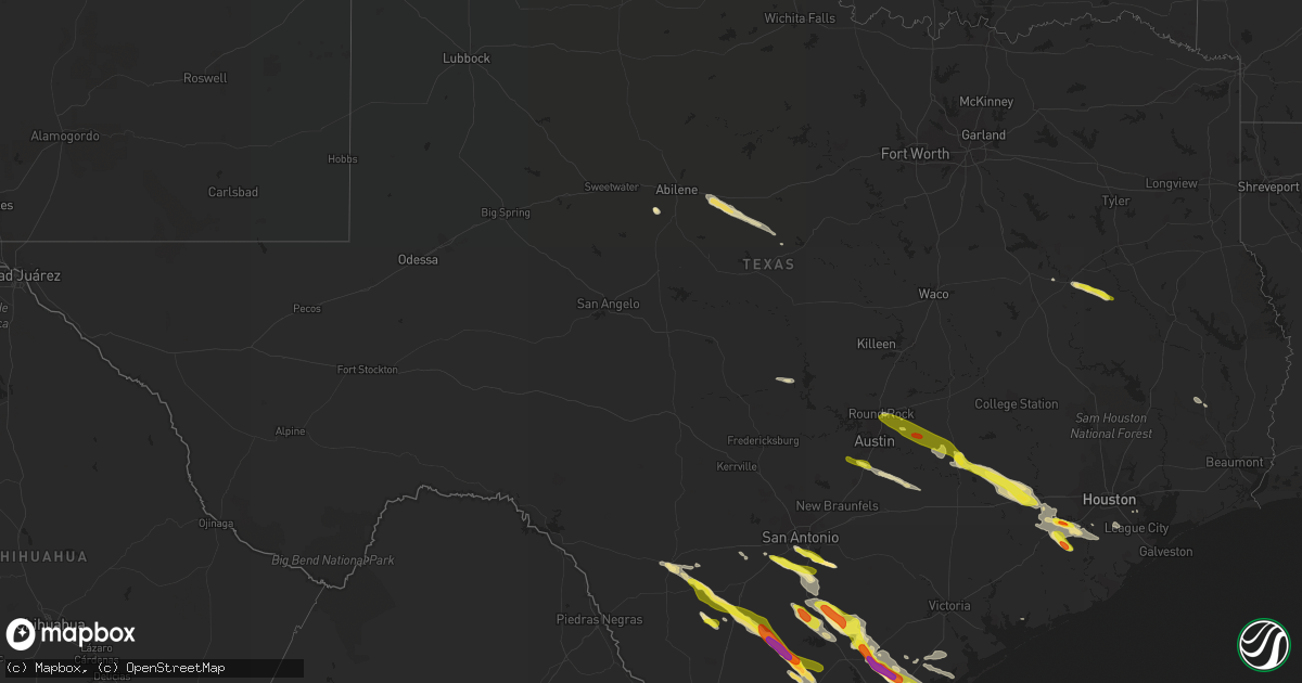 Hail map in Texas on May 23, 2017