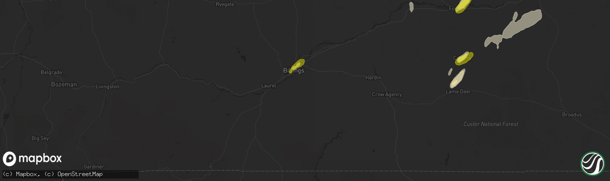 Hail map in Billings, MT on May 23, 2018