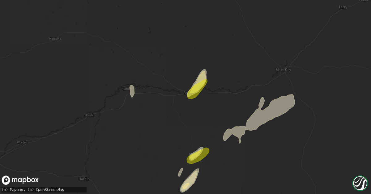 Hail map in Forsyth, MT on May 23, 2018