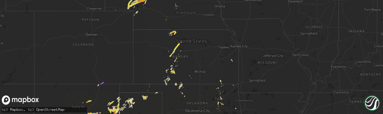 Hail map in Kansas on May 23, 2018