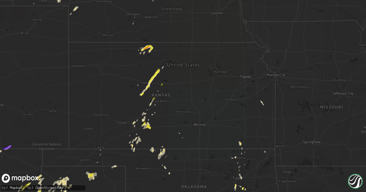 Hail map in Kansas on May 23, 2018